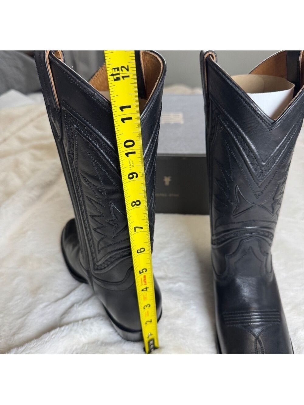 Frye Rosalind Braid Leather Wester Boot size 6 Black - Picture 10 of 12